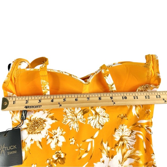 NipTuck Swim One Pice Swimsuit Yellow Floral Size 6 - Picture 10 of 11